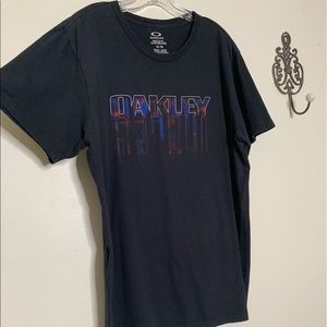 OAKLEY Rare Plaid Logo Crew Neck Graphic Tee Sz XL